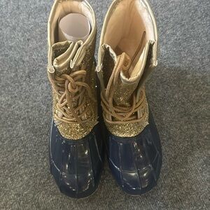 Sugar shoes, duck boots, never worn, glitter, glitz glam